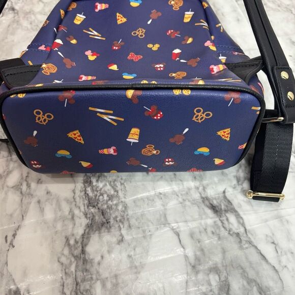 Disney Parks Loungefly Backpack Food snacks blue Mickey rare bag - Picture 4 of 9